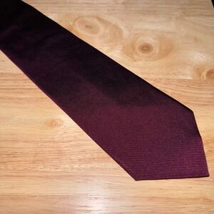 346 BROOKS BROTHERS Deep Burgundy Red Pure Silk Woven Tie Necktie